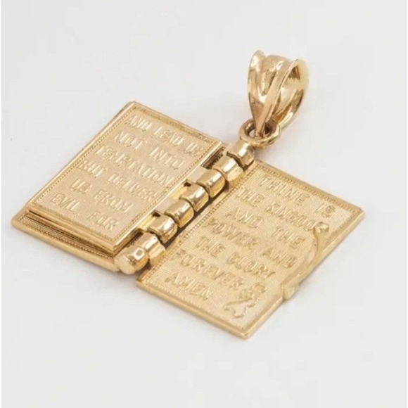 COPY - Holy Bible Necklace Serenity Prayer turnable pages Solid Metal Christian… - Picture 3 of 5